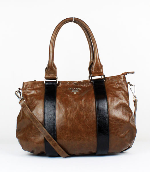 Prada Oil Wax Leather Tote Bag Khaki