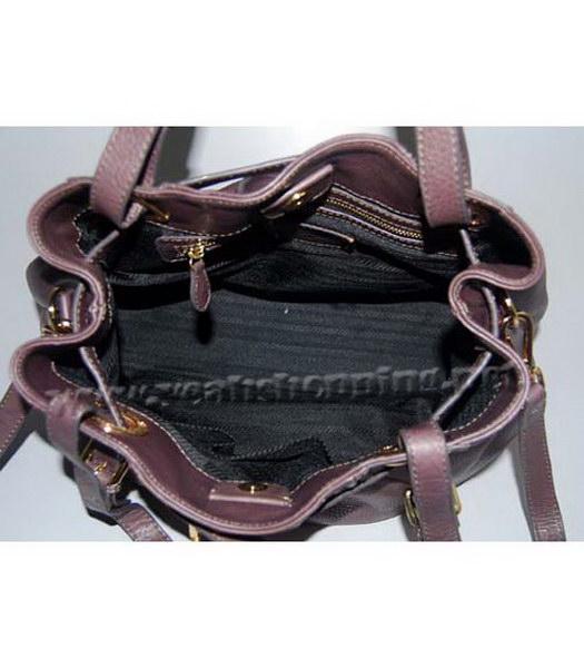 Prada Oil Wax Milled Handbag Dark Grey-5