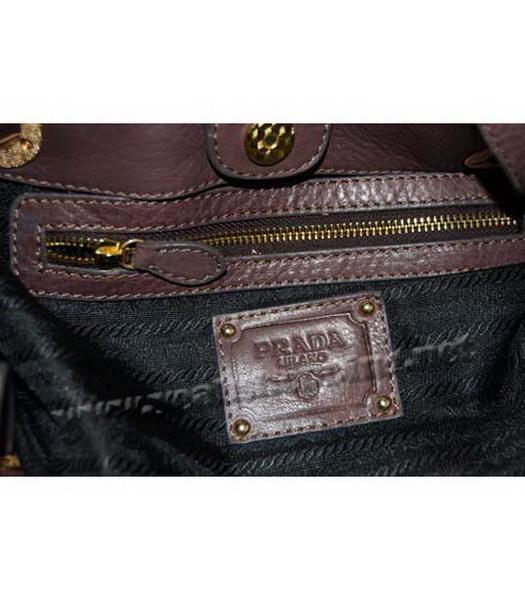 Prada Oil Wax Milled Handbag Dark Grey-6