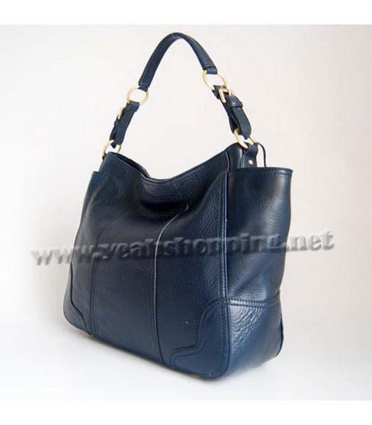 Prada Oil Wax Milled Pocket Hobo Handbag Blue-2