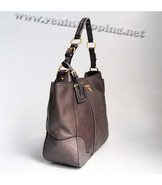 Prada Oil Wax Milled Pocket Hobo Handbag Dark Grey-1