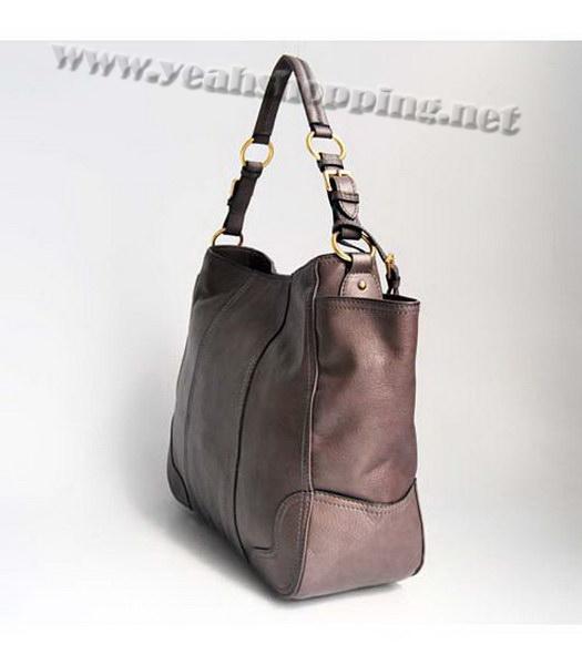 Prada Oil Wax Milled Pocket Hobo Handbag Dark Grey-2