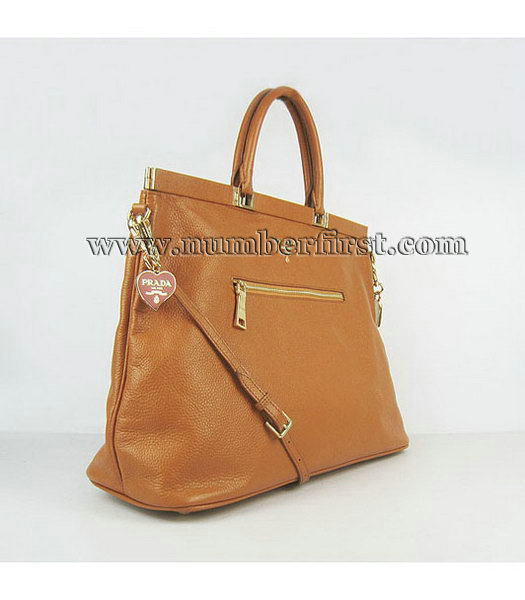 Prada Orange Leather Tote Bag-1