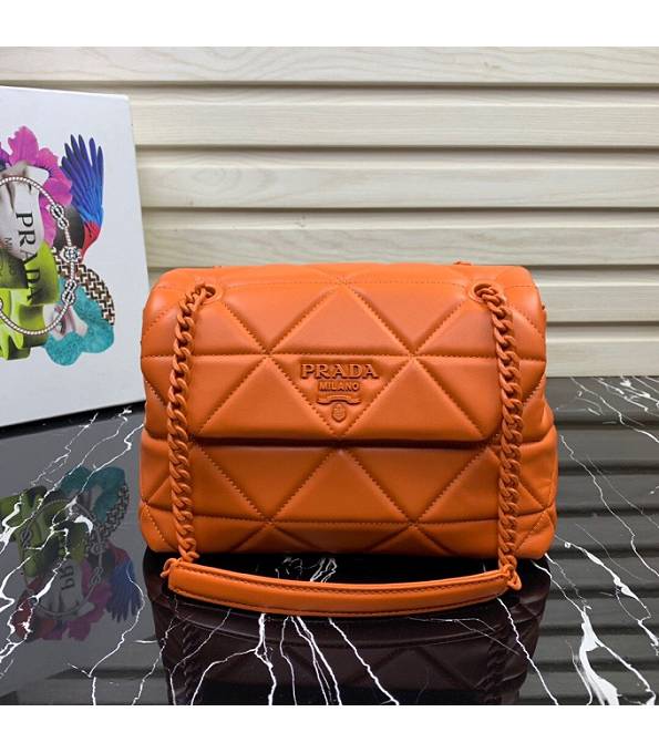 Prada Orange Original Soft Lambskin Leather Spectrum Medium Shoulder Bag