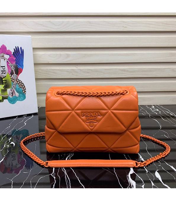 Prada Orange Original Soft Lambskin Leather Spectrum Small Shoulder Bag
