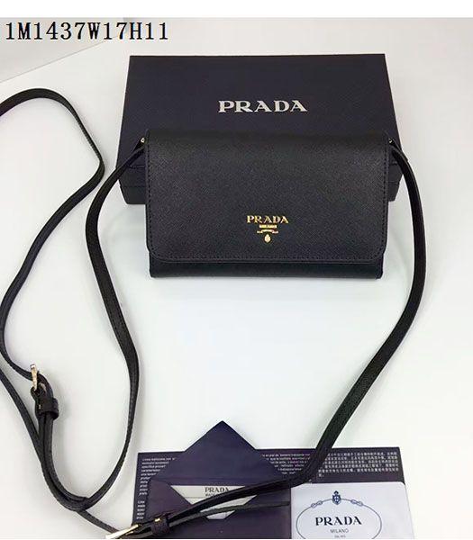 Prada Original Black Leather Small Shoulder Bag