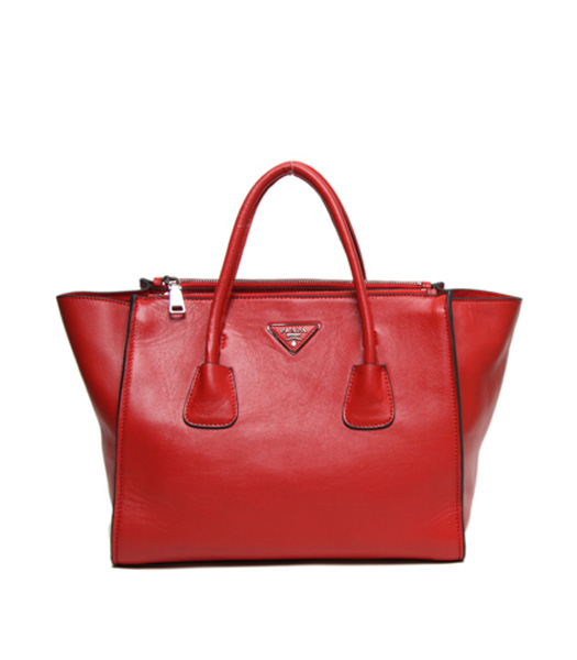Prada Original Leather Tote Bag Red