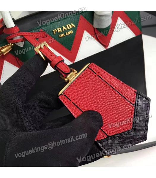 Prada Original Mixed Colors Leather Top Handal Bag Black-1