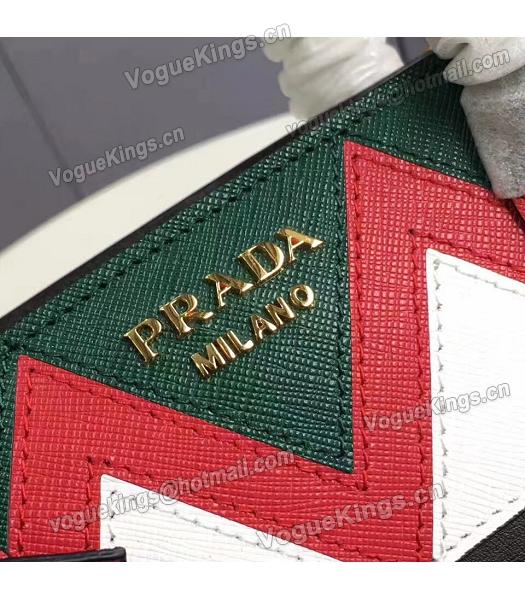 Prada Original Mixed Colors Leather Top Handal Bag Black-4