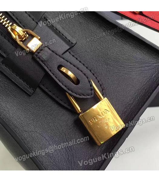 Prada Original Mixed Colors Leather Top Handal Bag Black-6