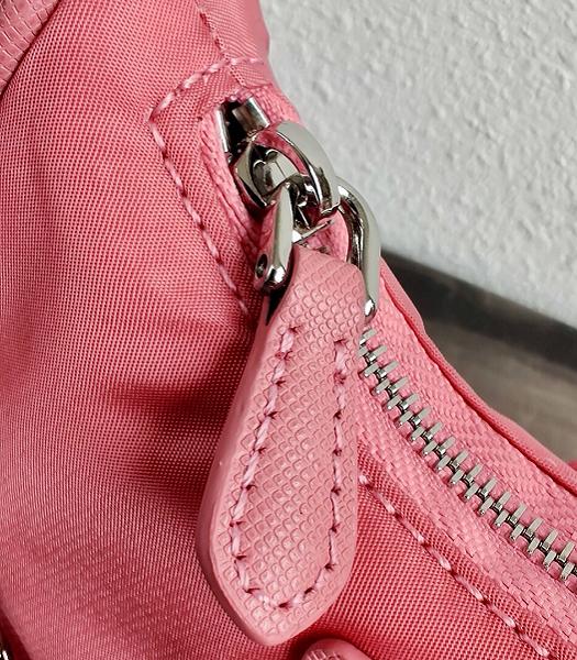 Prada Pink Nylon With Original Leather Mini Hobo Bag-3