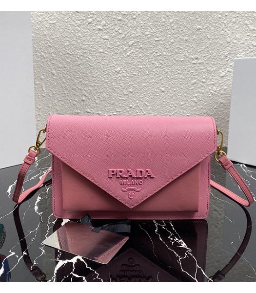 Prada Pink Saffiano Cross Veins Leather Mini Shoulder Bag