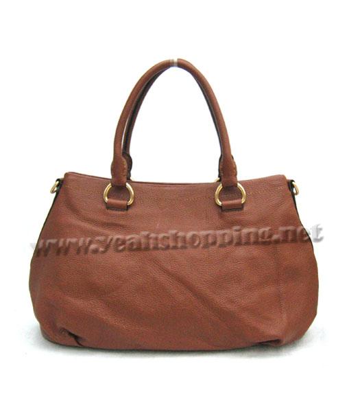 Prada Pocket Tote Bag in Coffee Cowhide Leather_BR4350-1