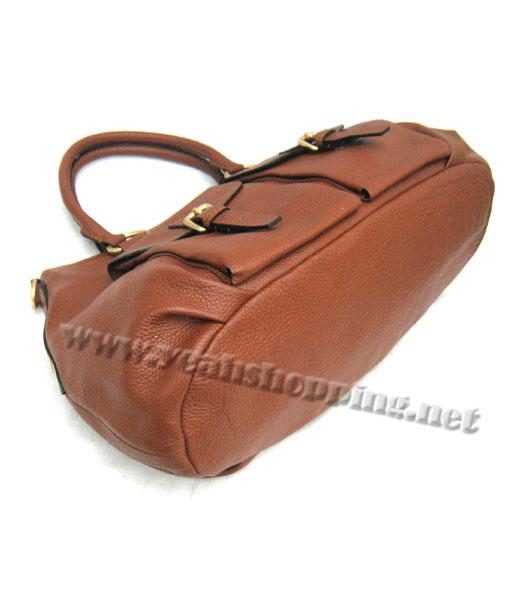 Prada Pocket Tote Bag in Coffee Cowhide Leather_BR4350-3