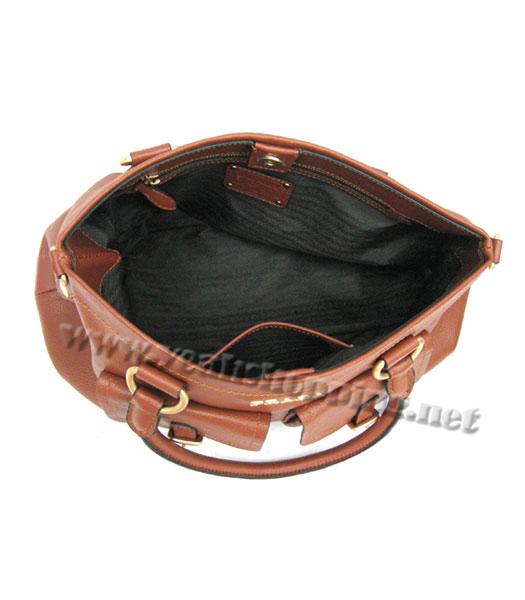 Prada Pocket Tote Bag in Coffee Cowhide Leather_BR4350-4