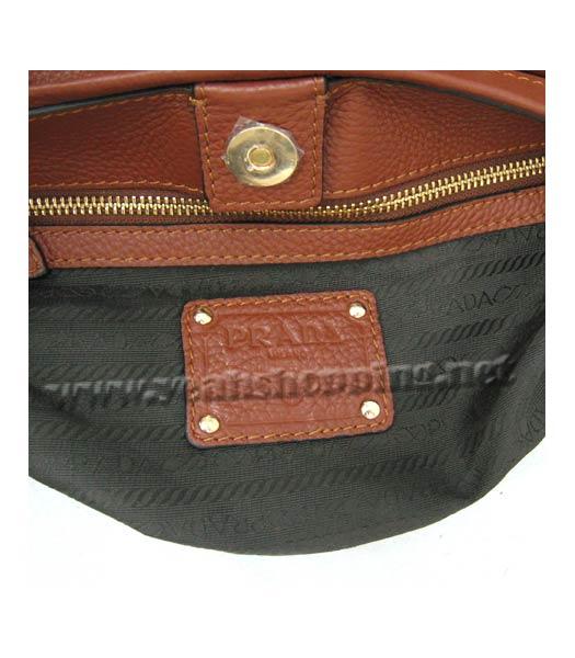 Prada Pocket Tote Bag in Coffee Cowhide Leather_BR4350-7