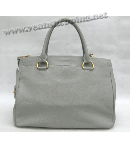 Prada Popular Calfskin Tote Bag Silver Grey-1