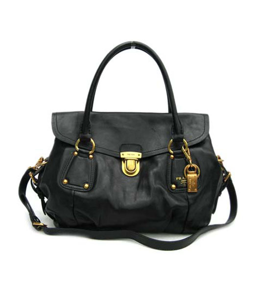Prada Popular Handle Bag Grey Shiny Leather_BR3351