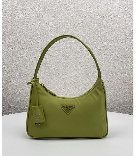 Prada Re-Edition 2000 Apple Green Nylon Mini Hobo Bag