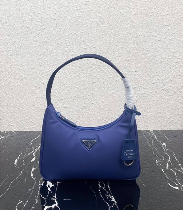 Prada Re-Edition 2000 Blue Original Nylon Mini Hobo Bag