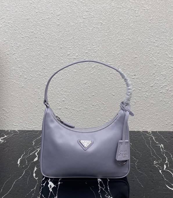 Prada Re-Edition 2000 Light Purple Original Nylon Mini Hobo Bag