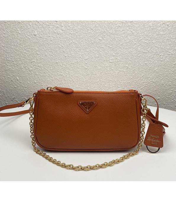 Prada Re-Edition 2000 Saffiano Orange Original Cross Veins Leather Mini Bag