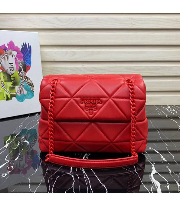 Prada Red Original Soft Lambskin Leather Spectrum Medium Shoulder Bag