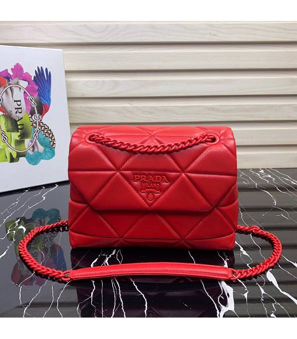 Prada Red Original Soft Lambskin Leather Spectrum Small Shoulder Bag