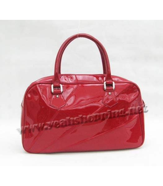Prada Red Patent Leather Tote Bag-1