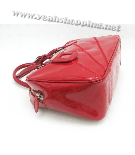 Prada Red Patent Leather Tote Bag-3