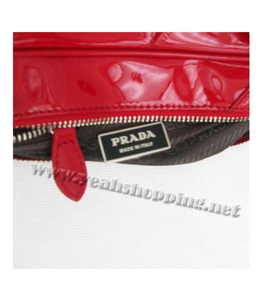 Prada Red Patent Leather Tote Bag-5