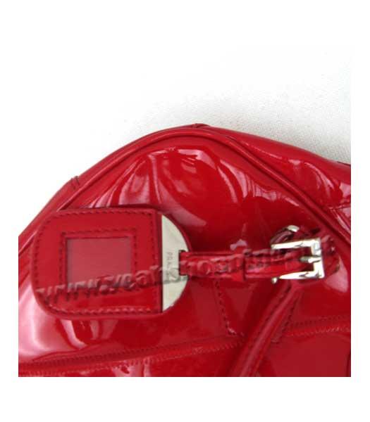 Prada Red Patent Leather Tote Bag-7