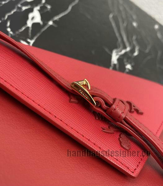 Prada Red Saffiano Cross Veins Leather Mini Shoulder Bag-4