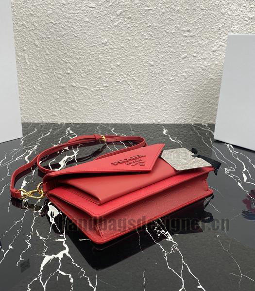 Prada Red Saffiano Cross Veins Leather Mini Shoulder Bag-5