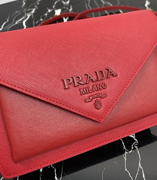 Prada Red Saffiano Cross Veins Leather Mini Shoulder Bag-6