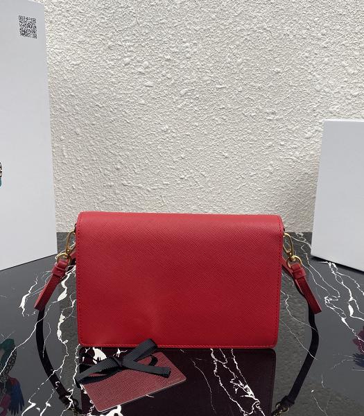 Prada Red Saffiano Cross Veins Leather Mini Shoulder Bag-8