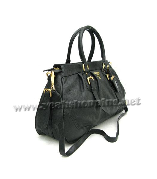 Prada Sacca Shoulder Bag in Black Leather_BN1228L-1