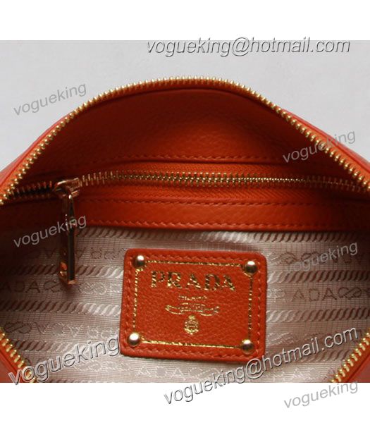 Prada Saccha Sottospalla Orange Leather Shoulder Bag-5