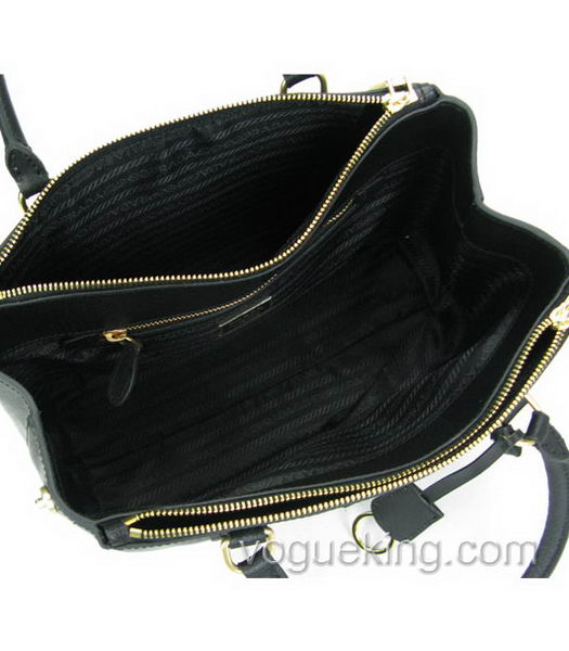 Prada Saffiano Black Calfskin Business Tote Handbag -1-4