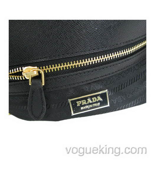 Prada Saffiano Black Calfskin Business Tote Handbag -1-6