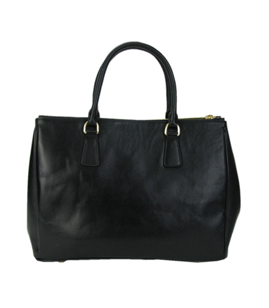 Prada Saffiano Black Calfskin Business Tote Handbag