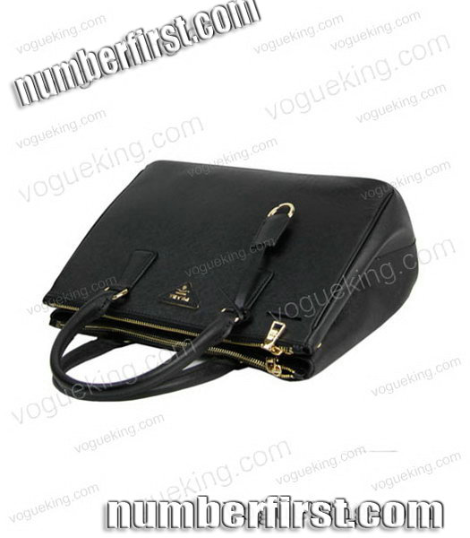 Prada Saffiano Black Calfskin Leather Tote Small Bag-4