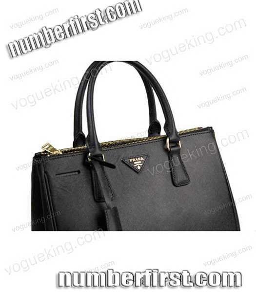 Prada Saffiano Black Calfskin Leather Tote Small Bag-6