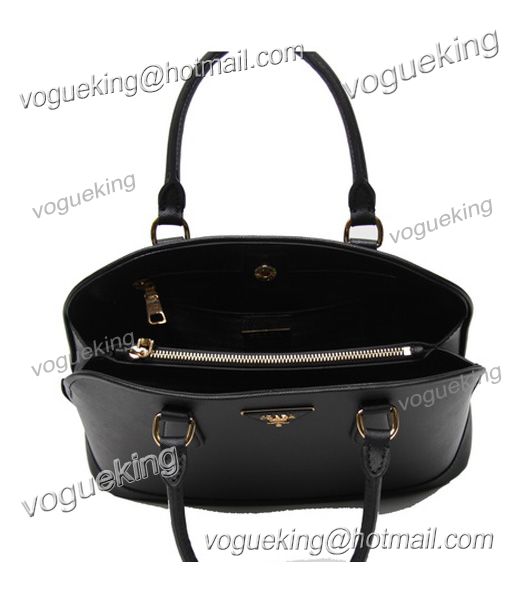 Prada Saffiano Black Cross Veins Leather Tote Bag-3
