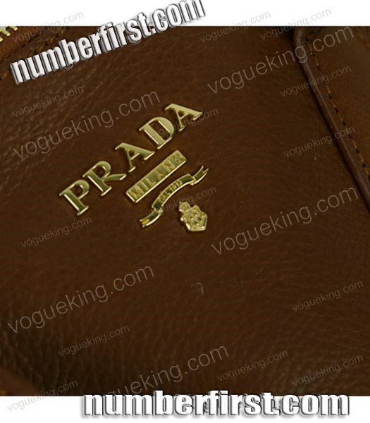 Prada Saffiano Coffee Imported Leather Tote Handbag-6
