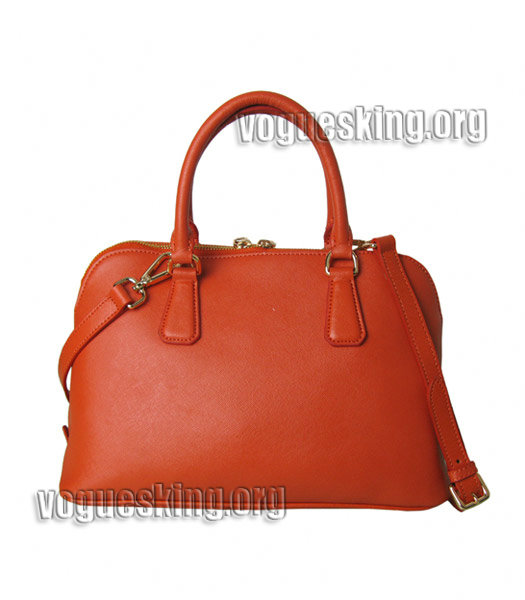 Prada Saffiano Cross Veins Leather Top Handle Bag Orange-1