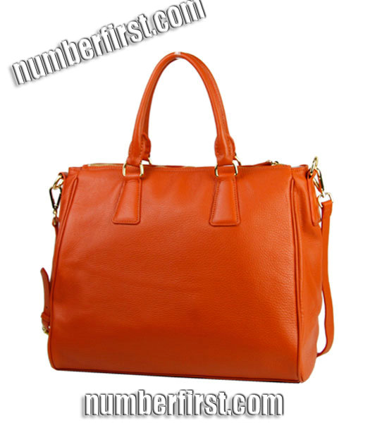 Prada Saffiano Imported Leather Handbag Orange-1
