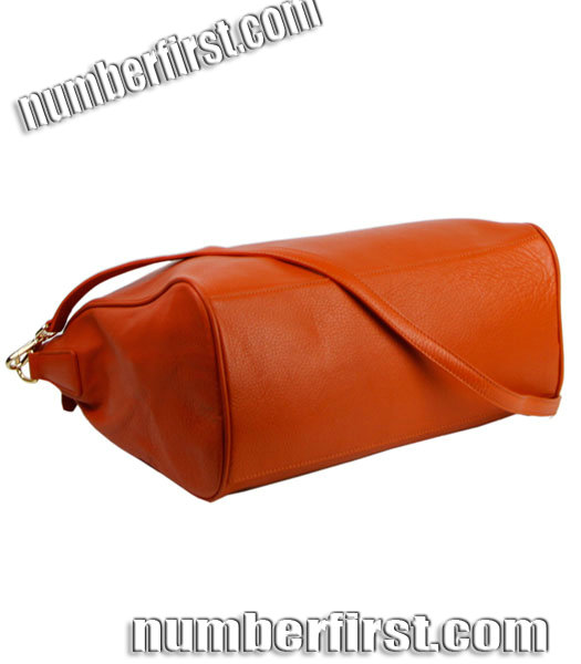 Prada Saffiano Imported Leather Handbag Orange-4