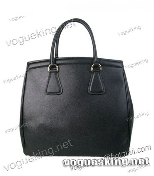Prada Saffiano Leather Top Handle Bag Black-1