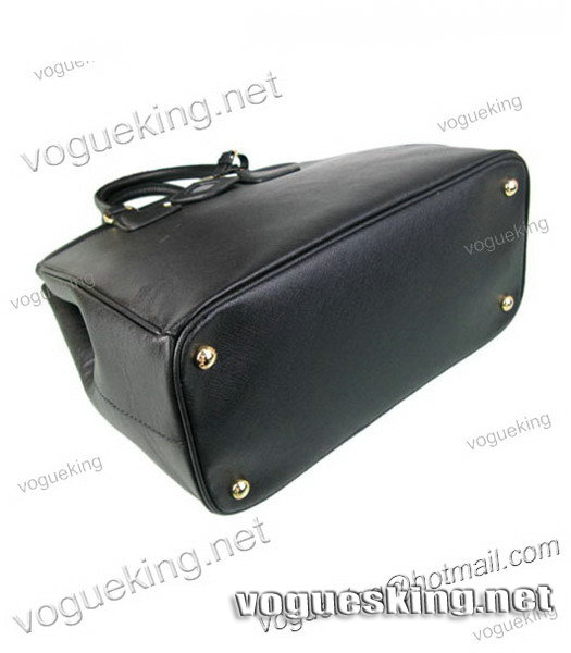 Prada Saffiano Leather Top Handle Bag Black-3